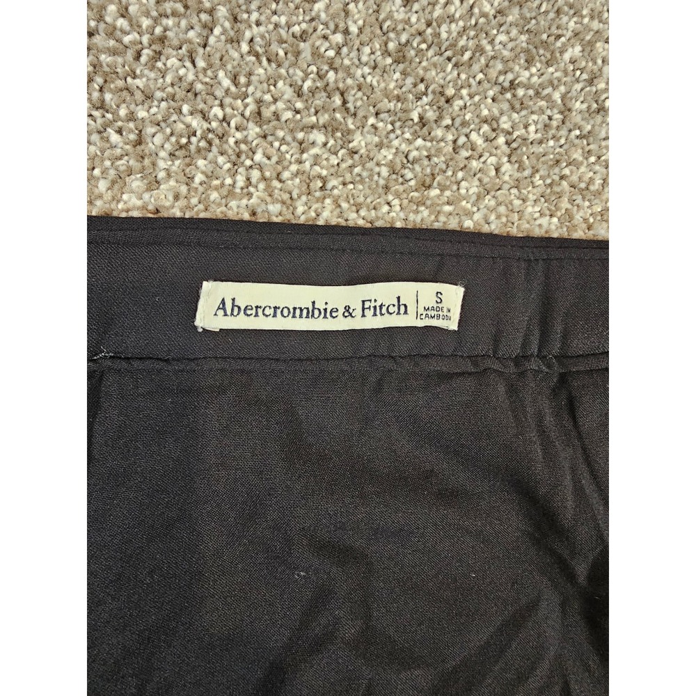 Abercrombie & Fitch Grey Houndstooth Wool Blend Mini Skirt Faux Wrap Small - Picture 8 of 9
